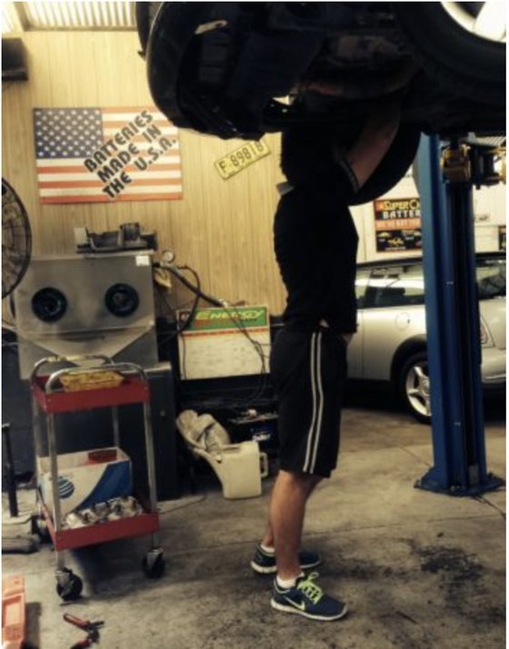 Daniel Walsh working as a young auto electrician