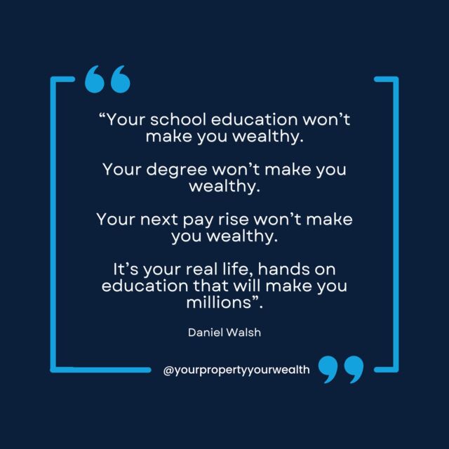 You will never get any further than what your mind is allowing you; your mind is your road map. When it comes to building wealth, you need to grow that wealthy mindset first 🤌🏻💸🔥

📣💸 Our 6 Principles to Retire Younger & Richer and Invest For Success courses are tools to help build, grow and change your mindset and set you on the path to your own financial freedom 💸📣
.
➡️ If you want to get out of the rat race and start building true generational wealth - CLICK the link in our BIO to SIGN-UP to our course today❗️
.
.
#ypyw #yourpropertyyourwealth #ypywmastery #ypyw6principlestoretireyoungerandricher #6principlestoretireyoungerandricher #investforsuccess #ypywinvestforsuccess #ypywdanielwalsh #danielwalshypyw #investingaustralia #investingaus #australianrealestate #financialfreedom #investmentstrategies #investinyourself